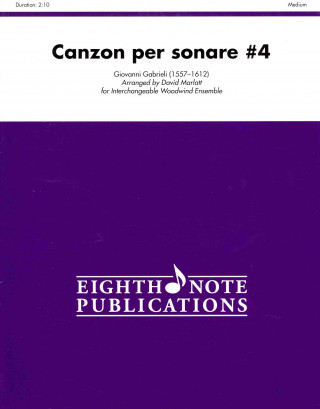 Carte Canzon Per Sonare #4: Score & Parts Giovanni Gabrieli