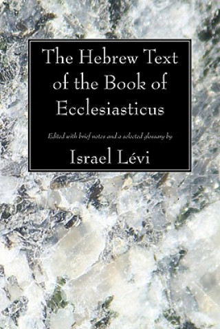 Carte The Hebrew Text of the Book of Ecclesiasticus Israel Levi