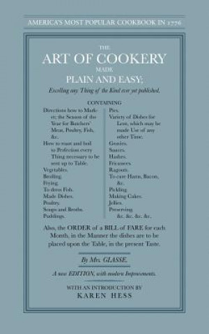 Carte The Art of Cookery Made Plain and Easy Hannah Glasse