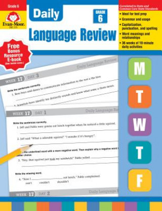 Carte Daily Language Review, Grade 6+ Evan-Moor Educational Publishers