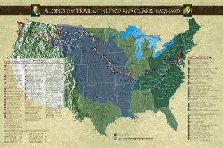 Carte Along the Trail with Lewis and Clark Poster, Revised Edition Farcountry Press