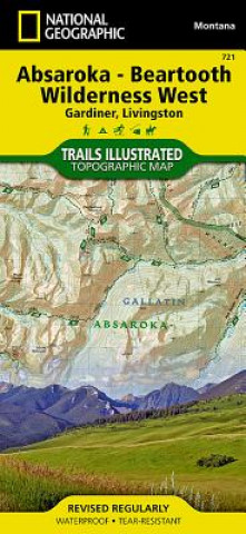Materiale tipărite Absaroka - Beartooth Wilderness West, Montana Topographic Map: Gardiner, Livingston National Geographic Maps