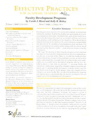 Book Effective Practices for Academic Leaders Volume 1 Issue 7: Faculty Development Programs Carole J. Bland