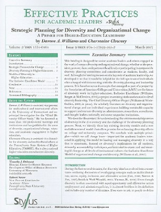 Book Strategic Planning for Diversity and Organizational Change: A Primer for Higher-Education Leadership, Issue 3 Damon A. Williams