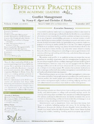 Knjiga Effective Practices for Academic Leaders, Volume 2 Issue 9 Nancy E. Algert