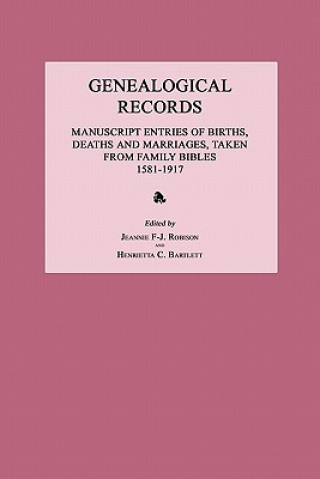 Buch Genealogical Records: Manuscript Entries of Births, Deaths and Marriages, Taken from Family Bibles 1581-1917 Jeannie F. Robison