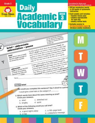 Libro Daily Academic Vocabulary Grade 3 [With Transparencies] Marilyn Evans