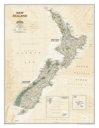 Nyomtatványok New Zealand Executive, Laminated National Geographic Maps - Reference