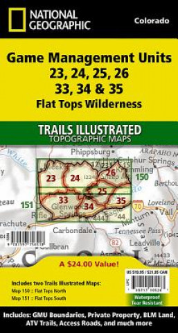 Tiskovina Flat Tops Wilderness Gmu [Map Pack Bundle] National Geographic Maps - Trails Illust