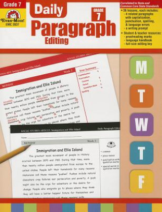 Knjiga Daily Paragraph Editing, Grade 7 Evan-Moor Educational Publishers