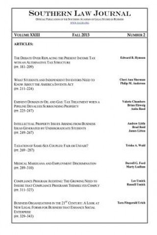 Könyv Southern Law Journal, Fall 2013 Salsb