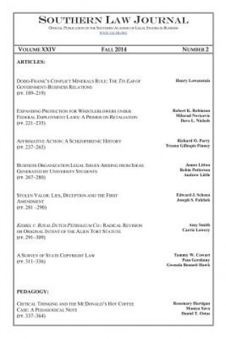 Knjiga Southern Law Journal, Vol. XXIV, No. 2, Fall 2014 Salsb