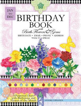 Carte Birthday Book with Birth Flowers and Gems Anneke Lipsanen