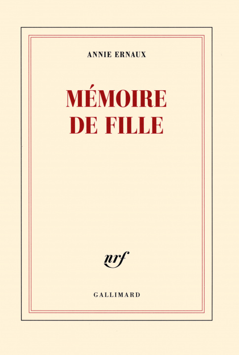 Book Mémoire de fille Annie Ernaux