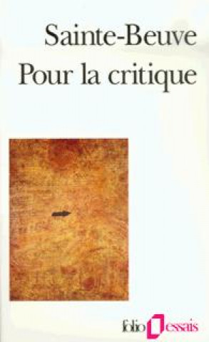 Kniha Pour La Critique Sainte-Beuve
