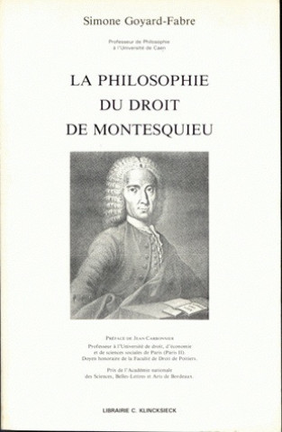 Kniha La Philosophie Du Droit de Montesquieu Simone Goyard-Fabre