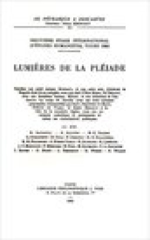 Kniha Lumieres de La Pleiade 