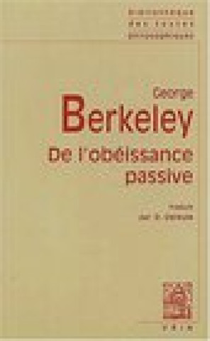 Kniha George Berkeley: de L'Obeissance Passive Vrin