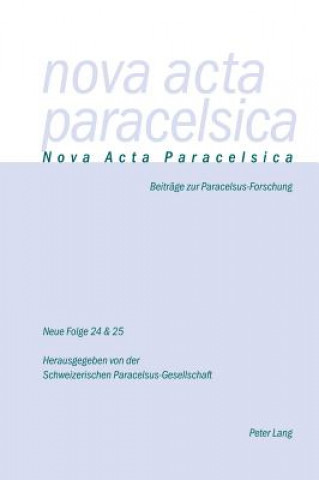 Könyv Nova ACTA Paracelsica Pia Holenstein Weidmann