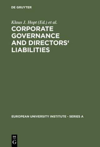 Kniha Corporate Governance and Directors' Liabilities Klaus J. Hopt