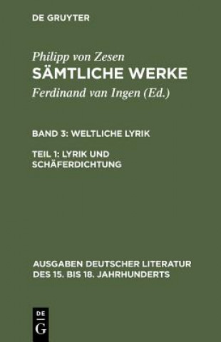 Kniha Lyrik Und Schaferdichtung Philipp Von Zesen