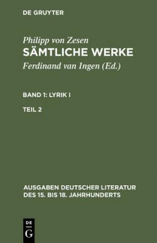 Kniha Samtliche Werke. Bd 1 Philipp von Zesen