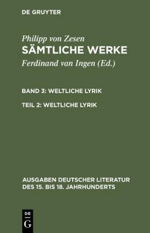Βιβλίο Weltliche Lyrik Philipp Von Zesen