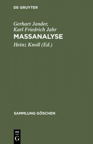 Knjiga Massanalyse Gerhart Jander