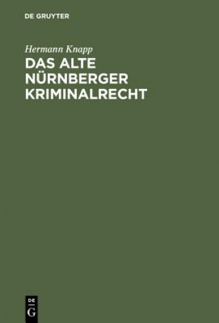 Книга alte Nurnberger Kriminalrecht Hermann Knapp