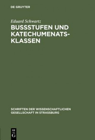 Kniha Bussstufen Und Katechumenatsklassen Eduard Schwartz