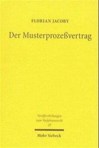 Book Der Musterprozessvertrag Florian Jacoby