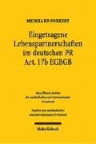 Книга Eingetragene Lebenspartnerschaften im deutschen IPR: Art. 17b EGBGB Meinhard Forkert