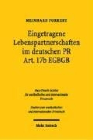 Kniha Eingetragene Lebenspartnerschaften im deutschen IPR: Art. 17b EGBGB Meinhard Forkert