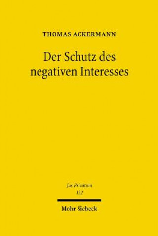 Könyv Der Schutz des negativen Interesses Thomas Ackermann