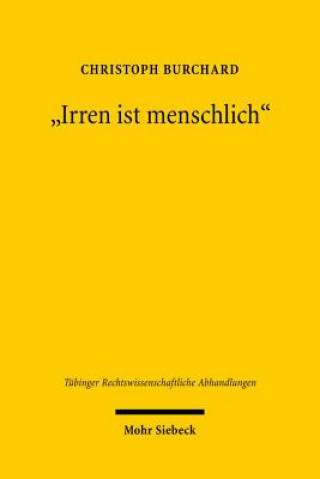 Kniha "Irren ist menschlich" Christoph Burchard