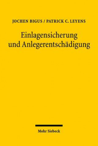 Książka Einlagensicherung und Anlegerentschadigung Jochen Bigus