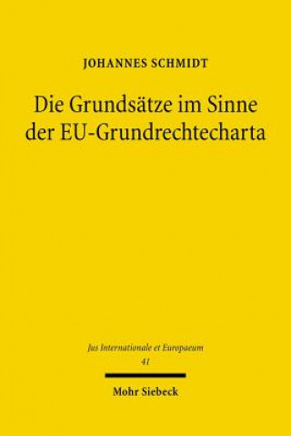 Książka Die Grundsatze im Sinne der EU-Grundrechtecharta Johannes Schmidt