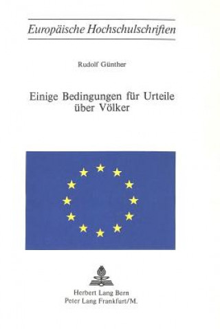 Kniha Einige Bedingungen fuer Urteile ueber Voelker Rudolf Gunther