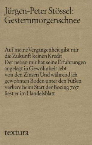 Knjiga Gesternmorgenschnee Jürgen-Peter Stössel