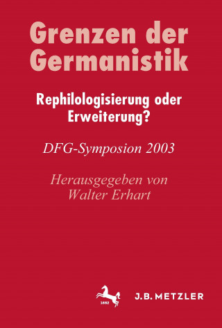 Book Grenzen der Germanistik Walter Erhart