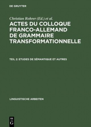 Carte Etudes de Semantique Et Autres Christian Rohrer