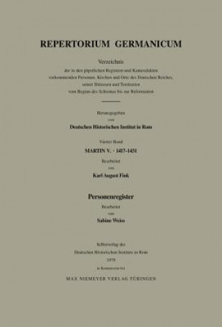 Buch Personenregister Deutsches Historisches Institut in Rom