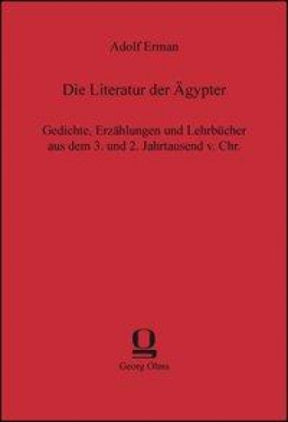 Kniha Die Literatur der Ägypter Adolf Erman