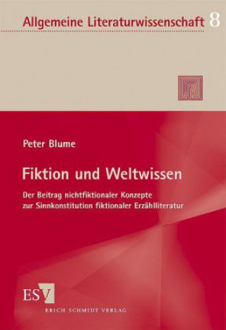 Livre Fiktion und Weltwissen Peter Blume