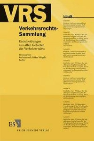 Könyv Verkehrsrechts-Sammlung (VRS)  Band 109 