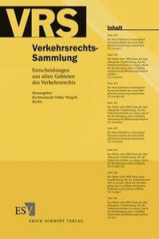 Könyv Verkehrsrechts-Sammlung (VRS), Band 111 Volker Weigelt