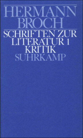 Knjiga Broch: Komm. Werkausgabe 9/1 Lit. 1 Paul Michael Lützeler