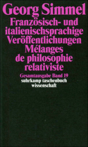 Kniha Gesamtausgabe 19. Französisch- und italienischsprachige Veröffentlichungen. Melanges de philosophie relativiste Christian Papilloud