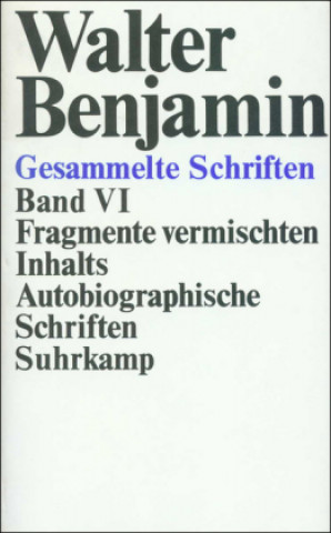Carte Gesammelte Schriften, Band 6 Walter Benjamin