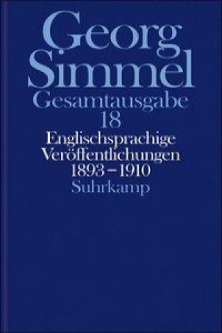 Book Englischsprachige Veröffentlichungen 1893 - 1910 Georg Simmel